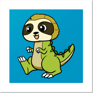 Dino Sloth Posters and Art